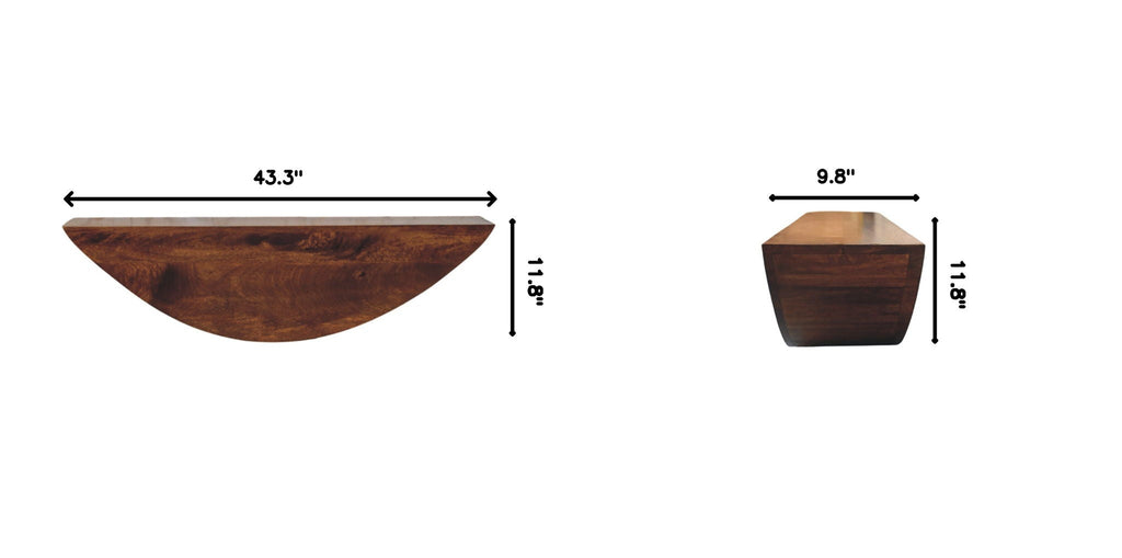 Crescent - Floating Wall Shelf - Brown