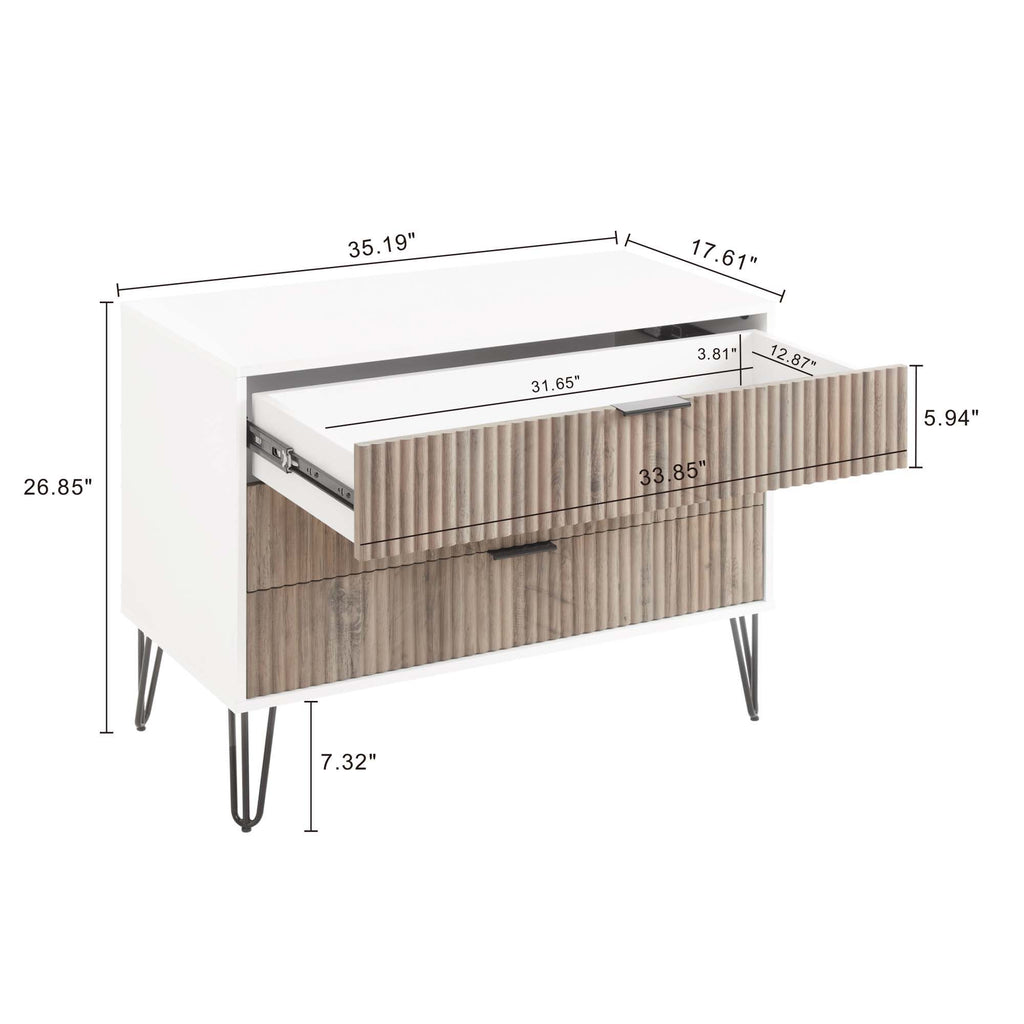 Dumbo - Fluted Dresser - Gray / White