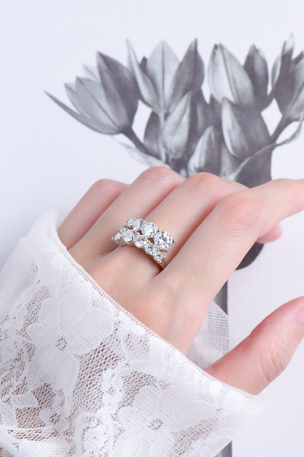 Multistone Sparkala™ Platinum or 18k Gold Over Pure Sterling Silver Ring