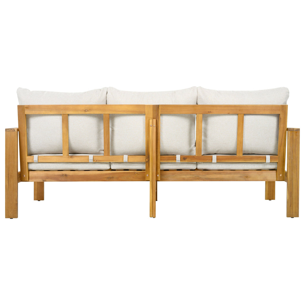 Outdoor 4pcs Acacia Sectional Patio Sofa Set