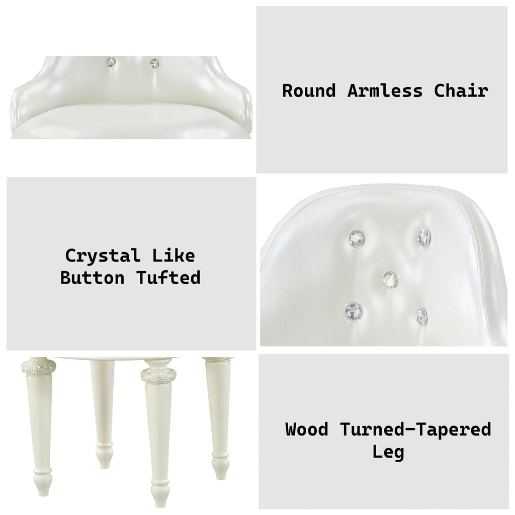 Dorothy - Vanity Chair With Swivel Chair Only - Ivory