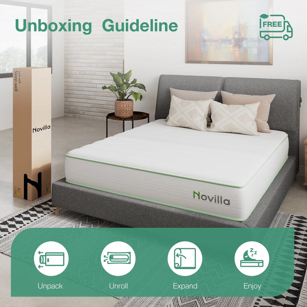 Snowfall 6 Inch Twin Size Mattress in a Box, Hybrid Medium Support Mattresses, Pocket Spring and Certipur-Us, Pressure Relief & Motion Isolation