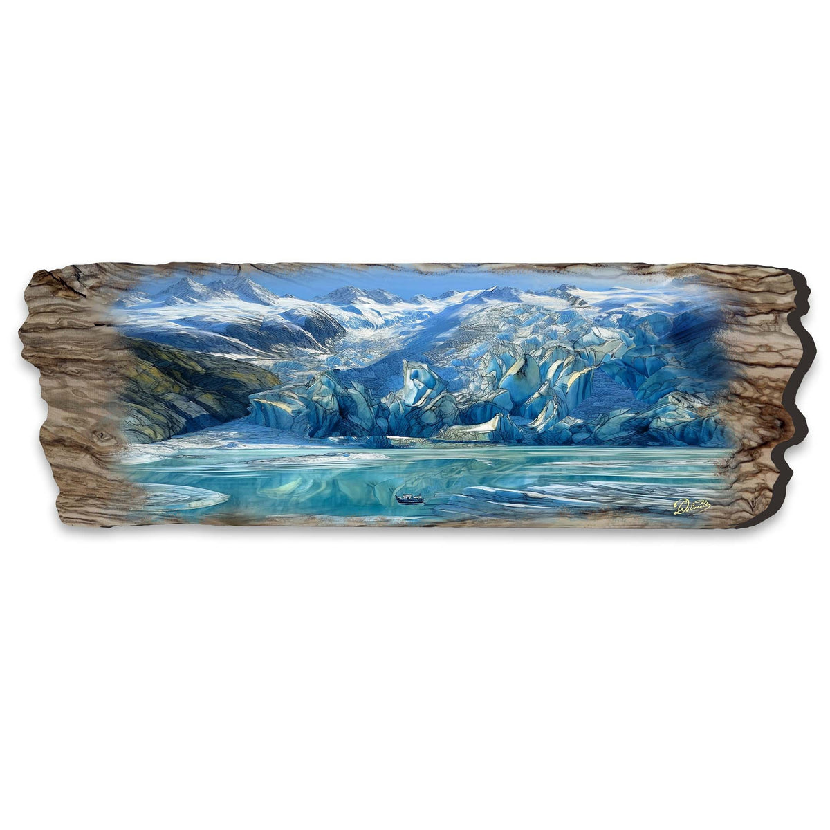 Majestic Glacier Wooden Wall Art by G. DeBrekht Coastal Decor - 8491105W