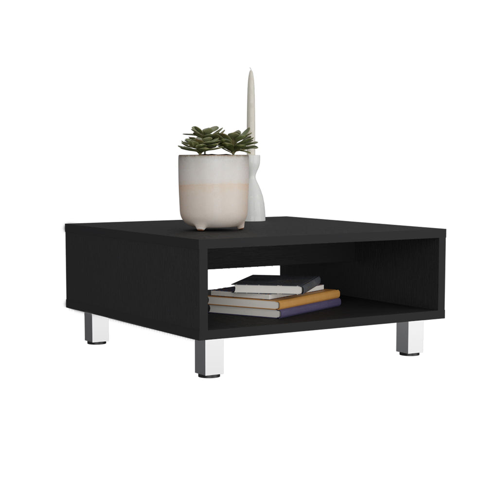 Coffee Table 1 Shelf, 4 Legs - Black
