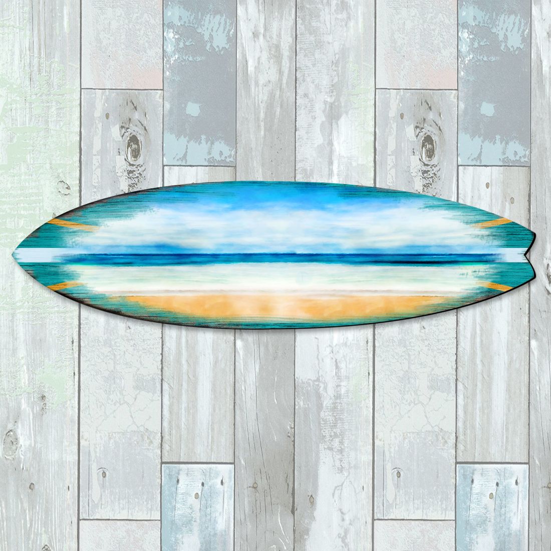Ocean Surfboard Coastal Door Art by G. DeBrekht - Coastal Holiday Decor - 8490102HS