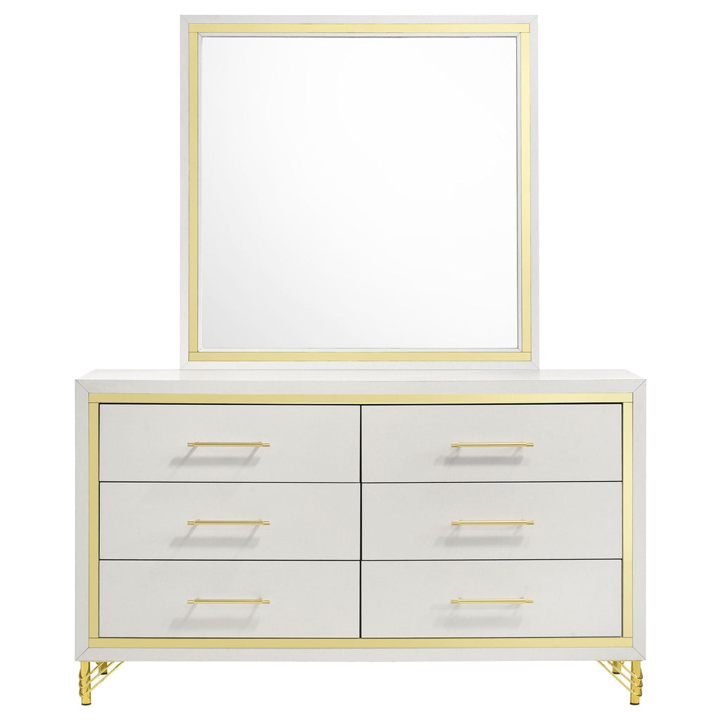 Malcolm - 6 Drawer Dresser With Mirror - White