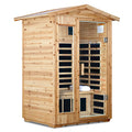 Two Person Far Infrared Old Fir Outdoor Sauna Room with Bluetooth and LED Lighting