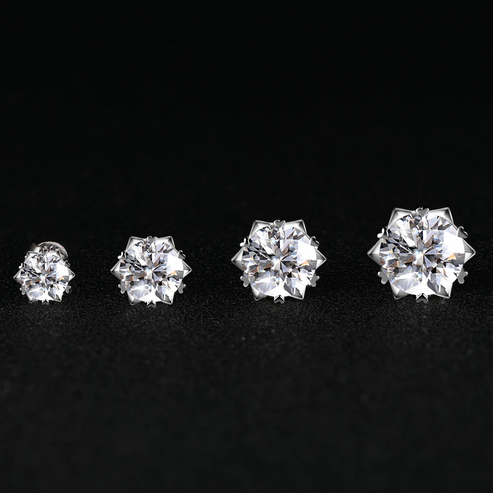 Classic 100% 925 Sterling Silver 2.0CT Moissanite Gemstone Anniversary Wedding Earrings Fine Jewelry Gift Wholesale
