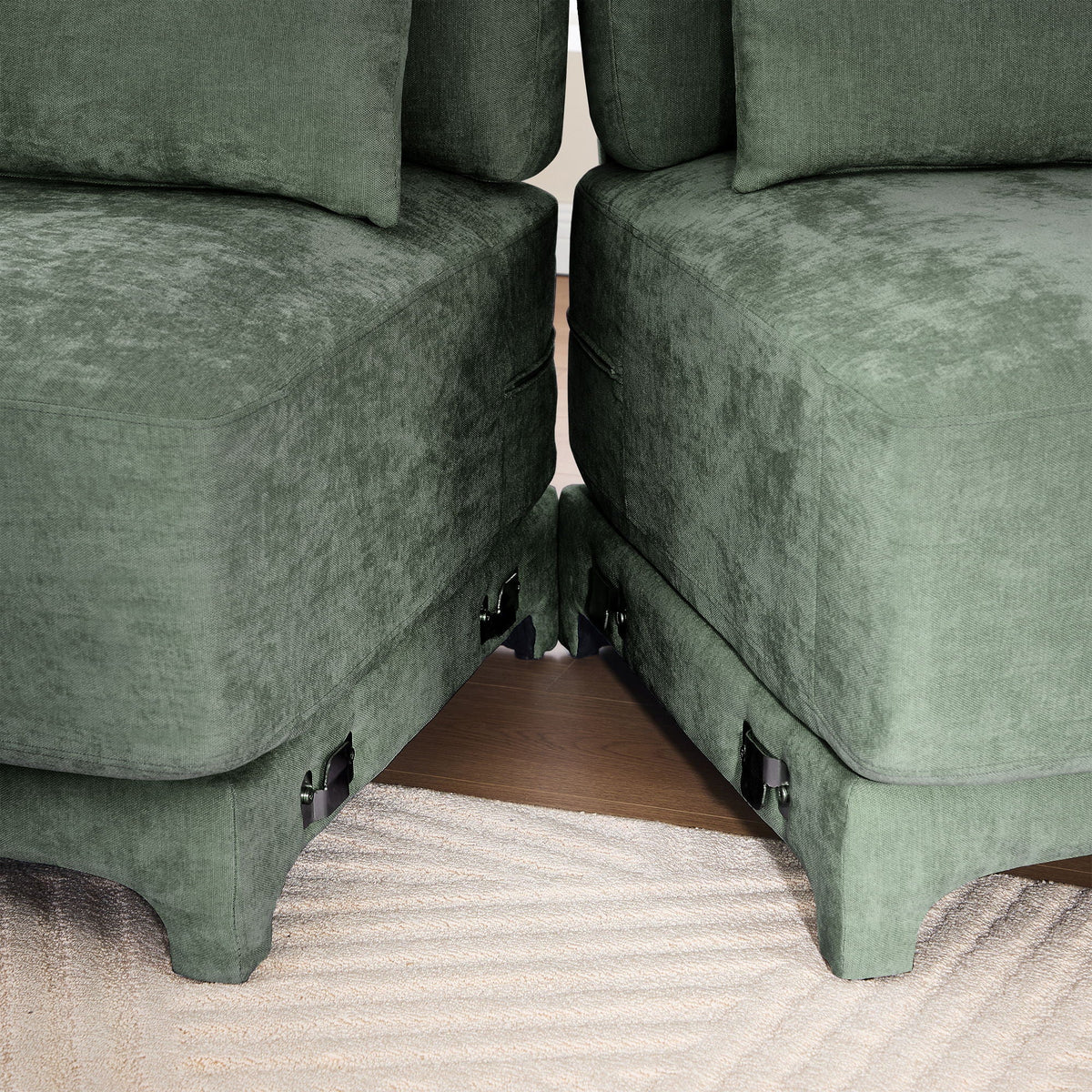 Elegant Sofa With Ergonomic Design And Lumbar Pillows