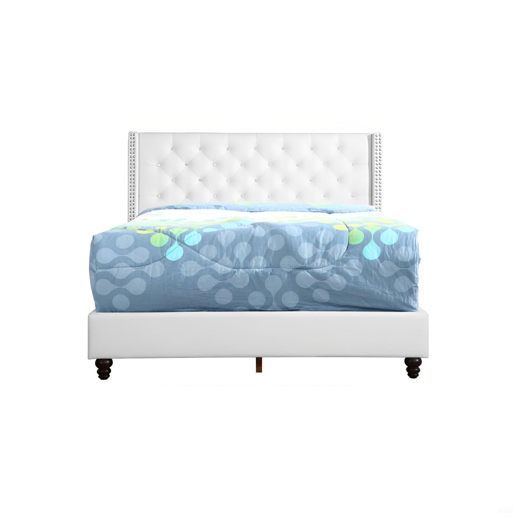 Upholstered Nailhead Trim Chic Bed
