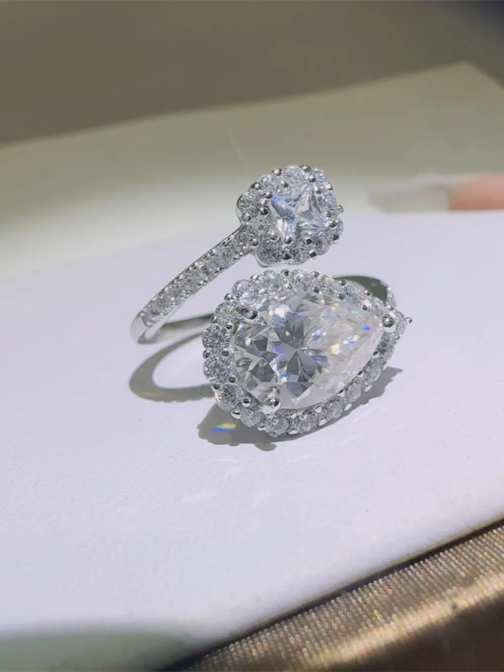 2 Carat Sparkala™ 925 Sterling Silver Bypass Ring
