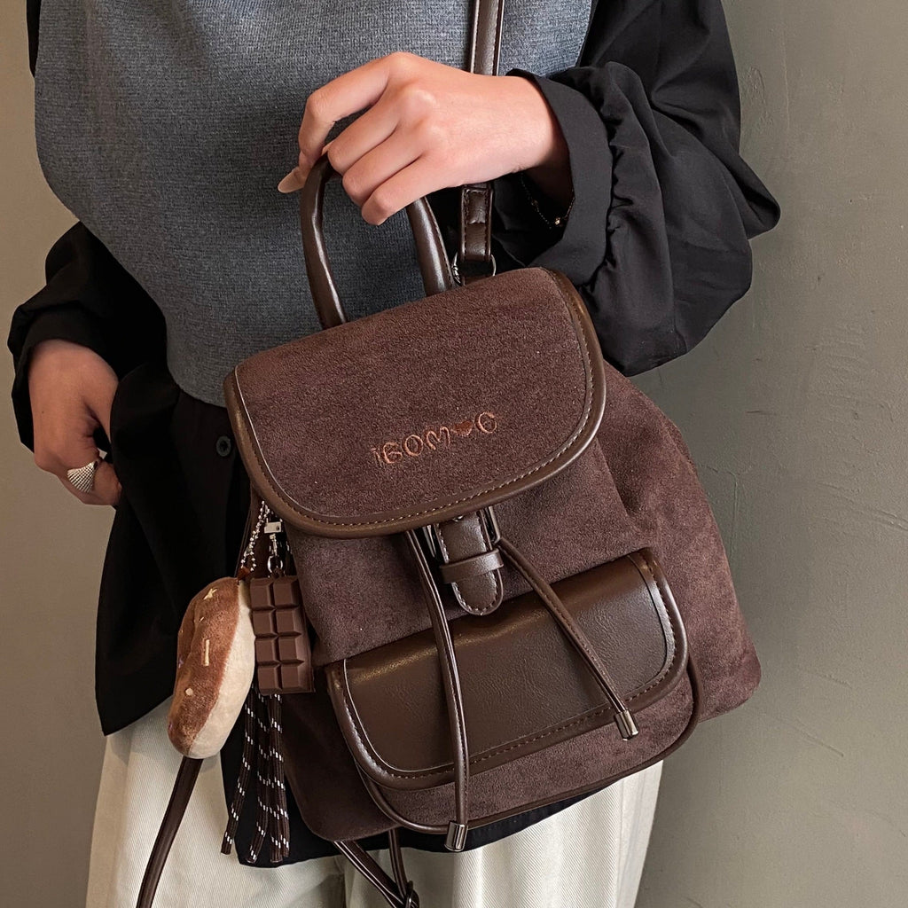 Preppy-style Commuter Backpack Fashionable And Vintage Travel Bag