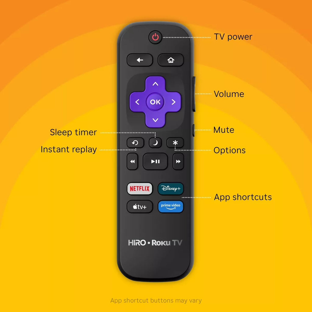Hiro 4K HDR Smart TV Flat Screen LED Television with Roku TV and Dolby Audio Streaming