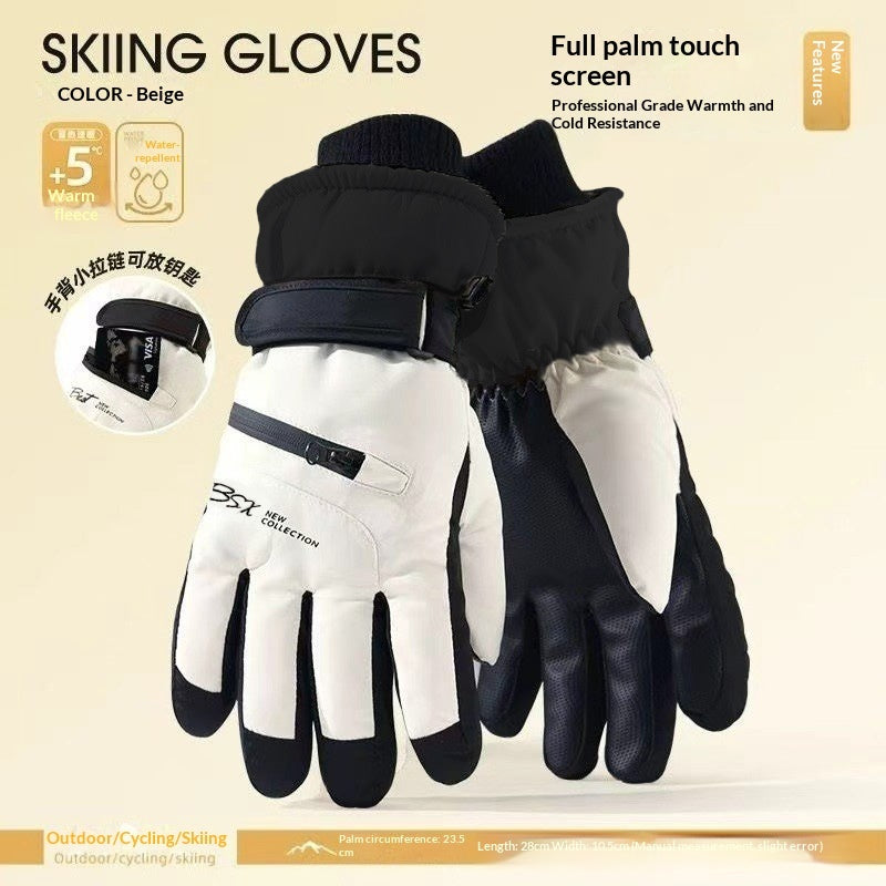 Womens Fleece-Lined Cold-Weather Five-Finger Cycling Gloves