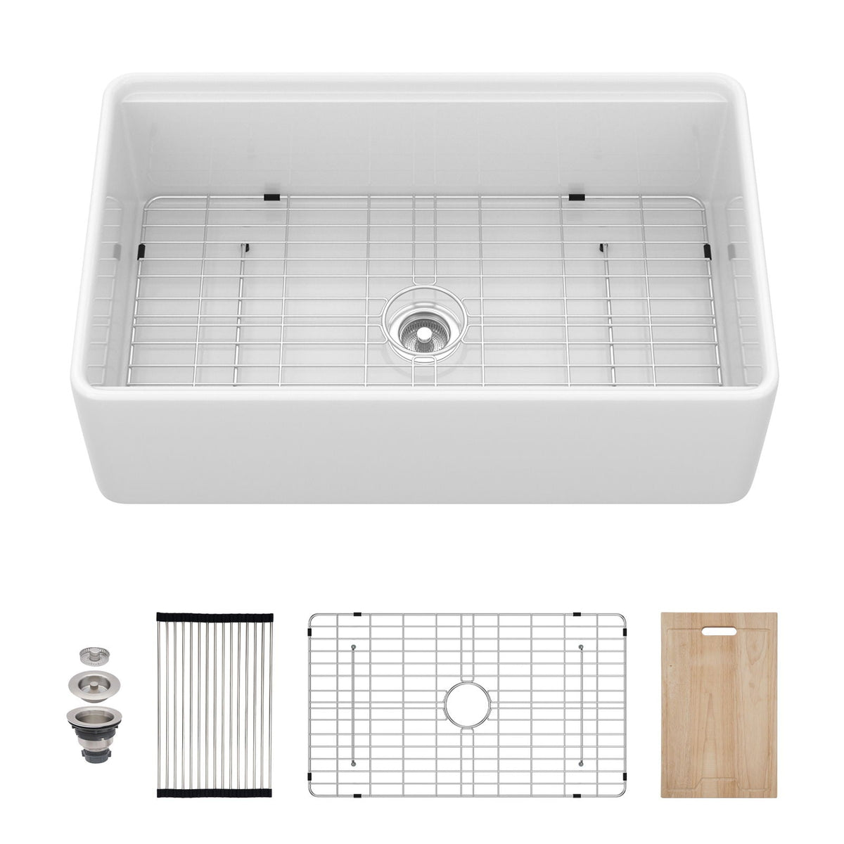 Kitchen Sink Workstation, Single Bowl - White