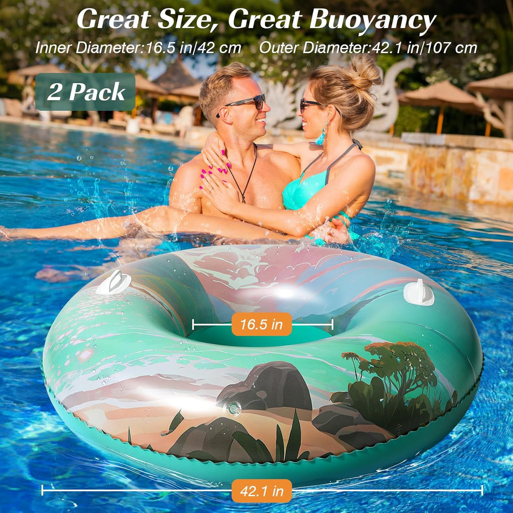 Pool Floats, Pool Tubes for Adult, Inflatable Pool Floats Fun Pool Floaties for Swimming Pool Beach Lake River Party Decoration Toys