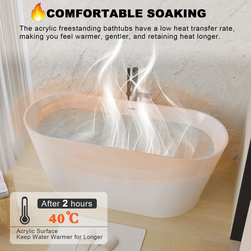 Glossy Freestanding Bathtub With Toe Tap Drain