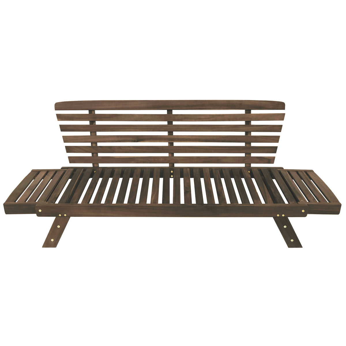 TOPMAX Outdoor Adjustable Patio Wooden Daybed Sofa Chaise Lounge