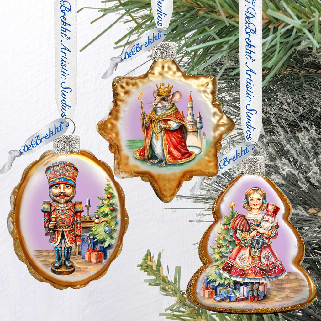 Nutcracker Mercury Glass Ornaments Set of 3 by G. Debrekht - Christmas Decor - 770149S3