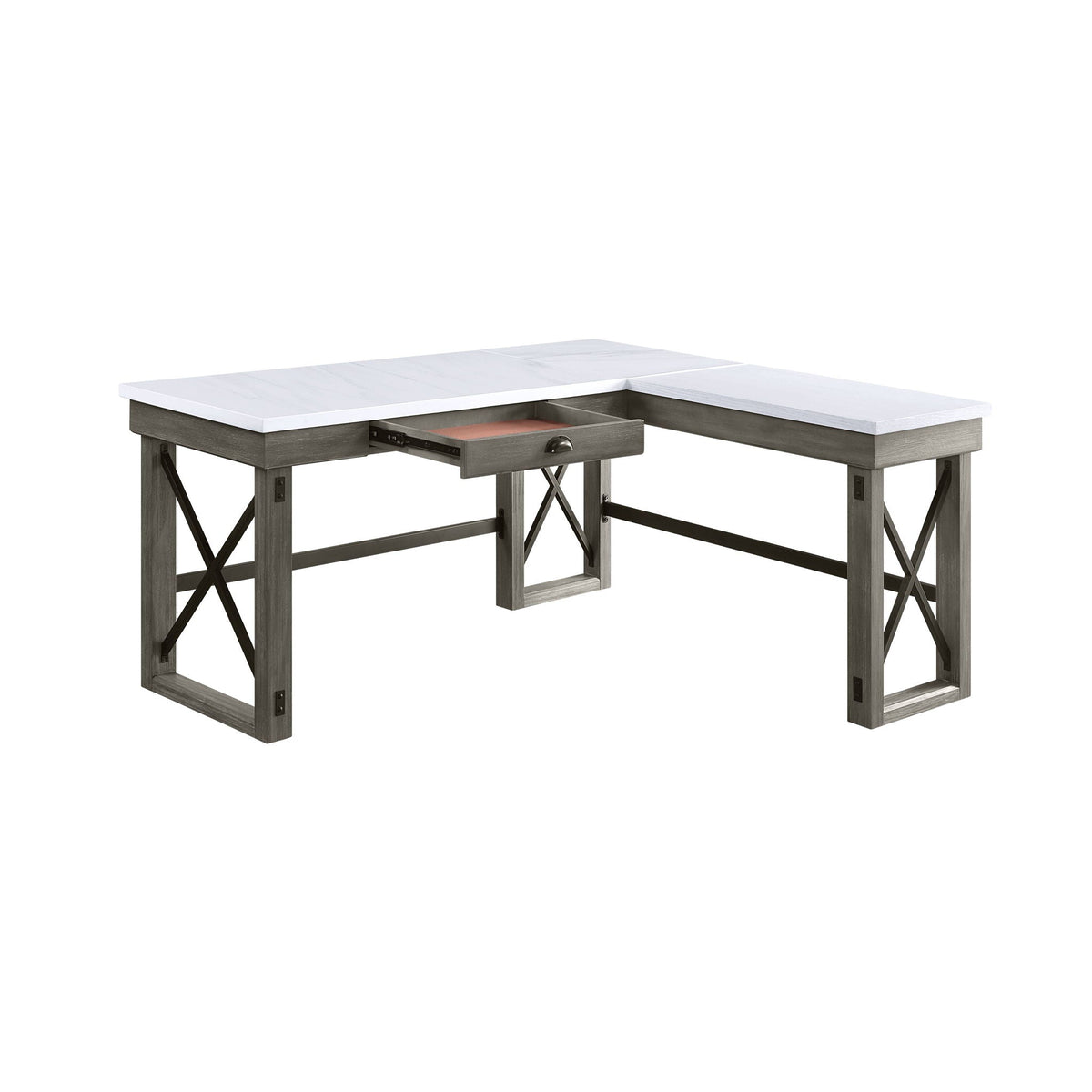 Talmar Marble Top Weathered Writing Desk With Lift Top