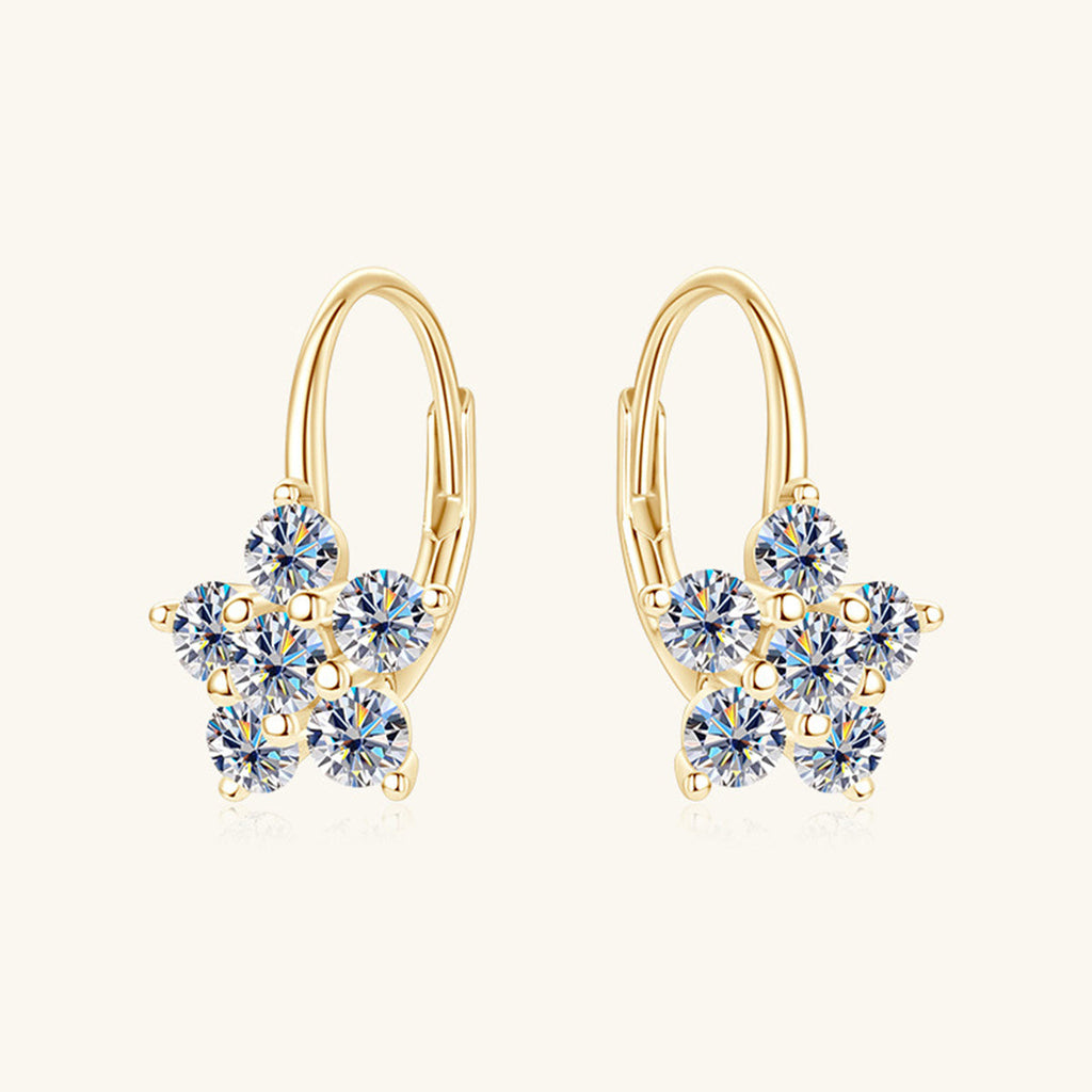 1.2 Carat Pure Sterling Silver Sparkala™ Flower Huggie Earrings
