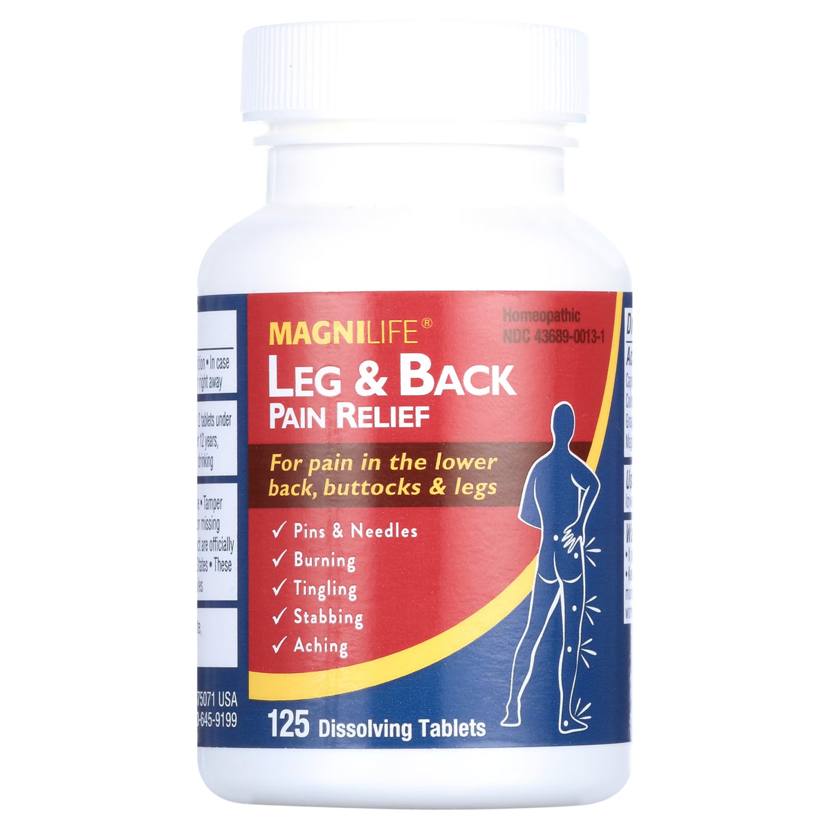 Leg & Back Pain Relief Quick Dissolving Tablets, 125 Count