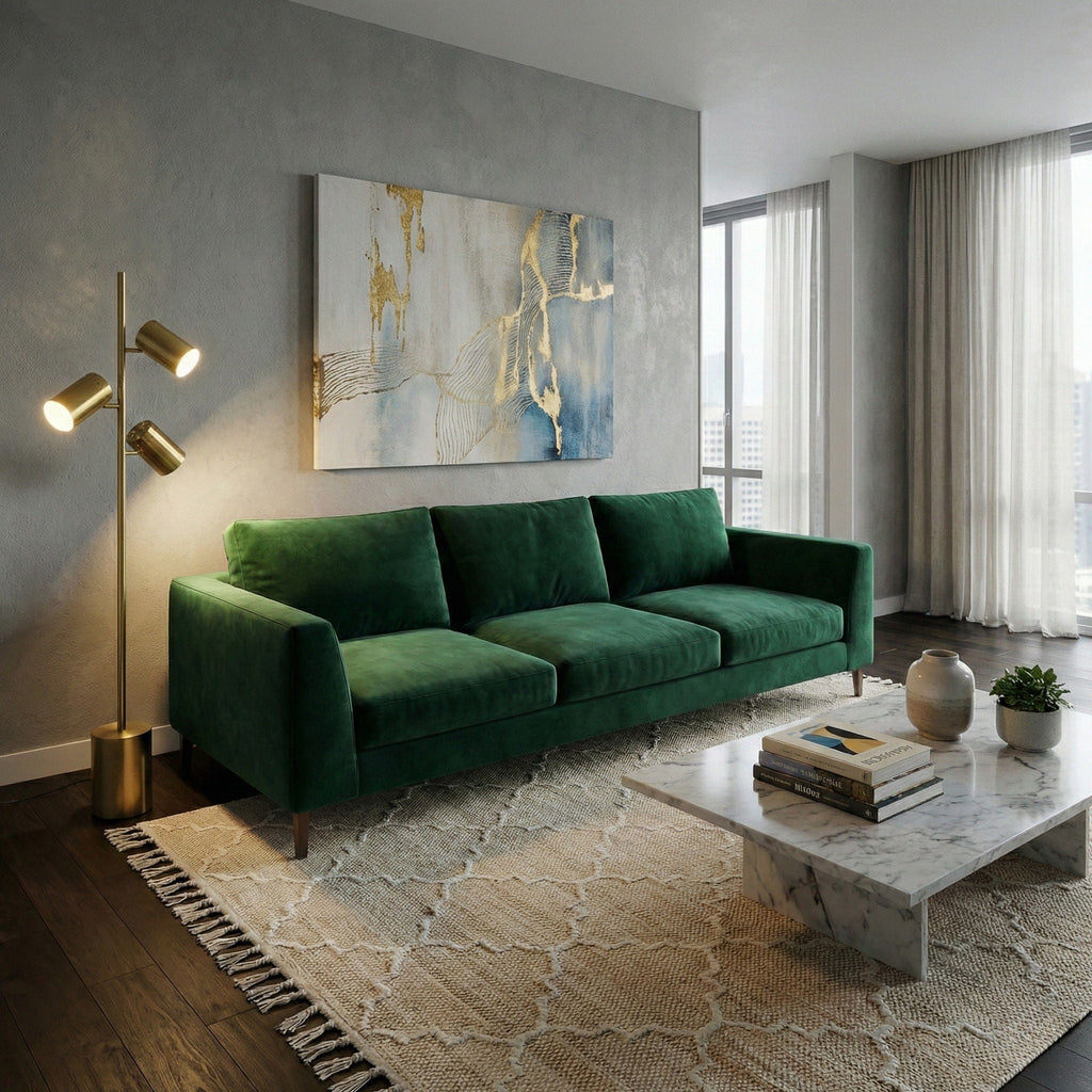Harmony - Floor Lamp With Rotary Switch Triple Spots Block Base - Gold
