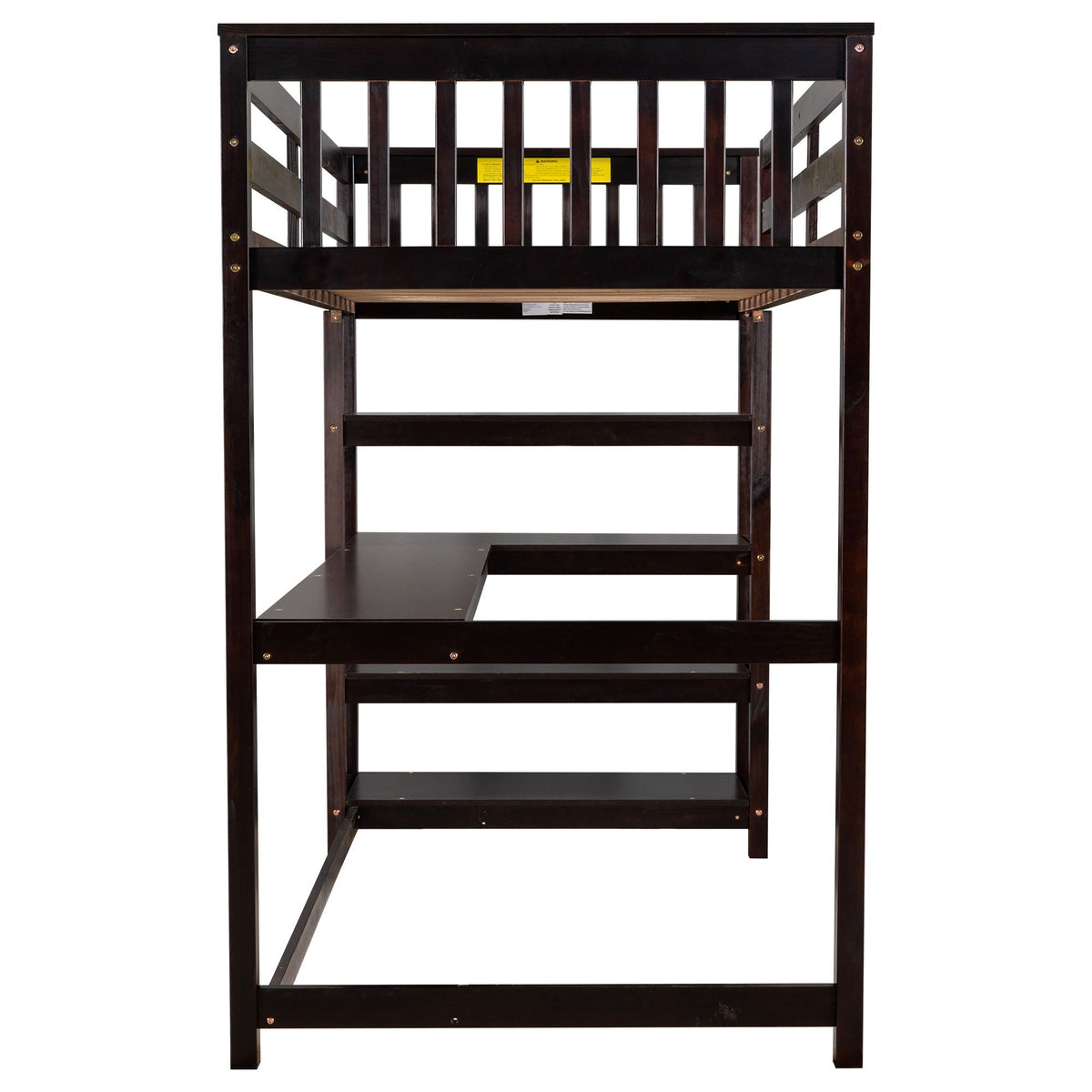 Loft Bed With Storage Shelves And Under Bed Desk