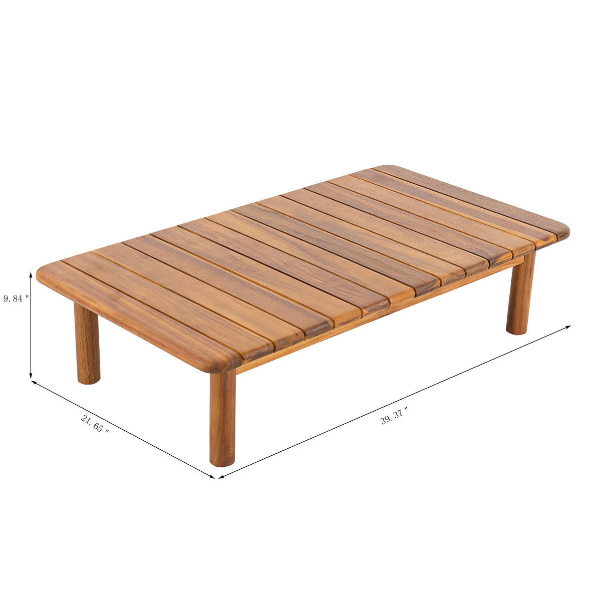 Canape 4-Pieces Acacia Conversation Set with Cream Cushion, Teak