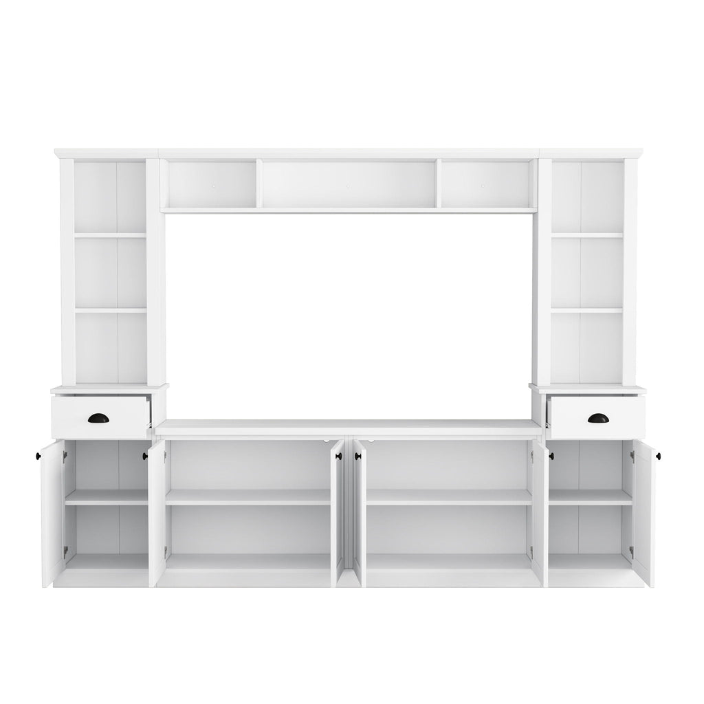 Minimalist Entertainment Wall Unit Set With Bridge For TVs Up To 75"