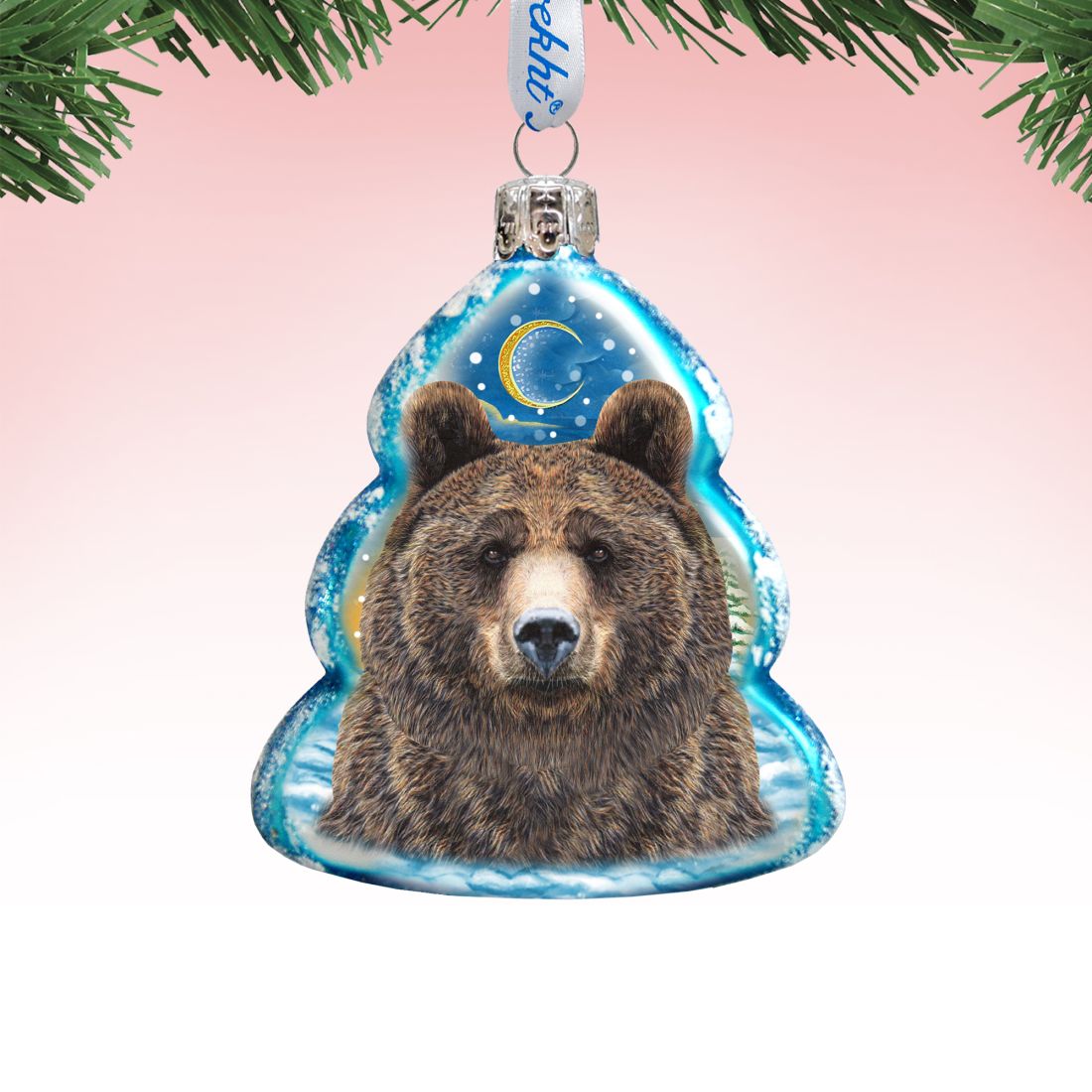 Bear Face Mercury Glass Ornament by G. DeBrekht - Wildlife Holiday Decor - 771056