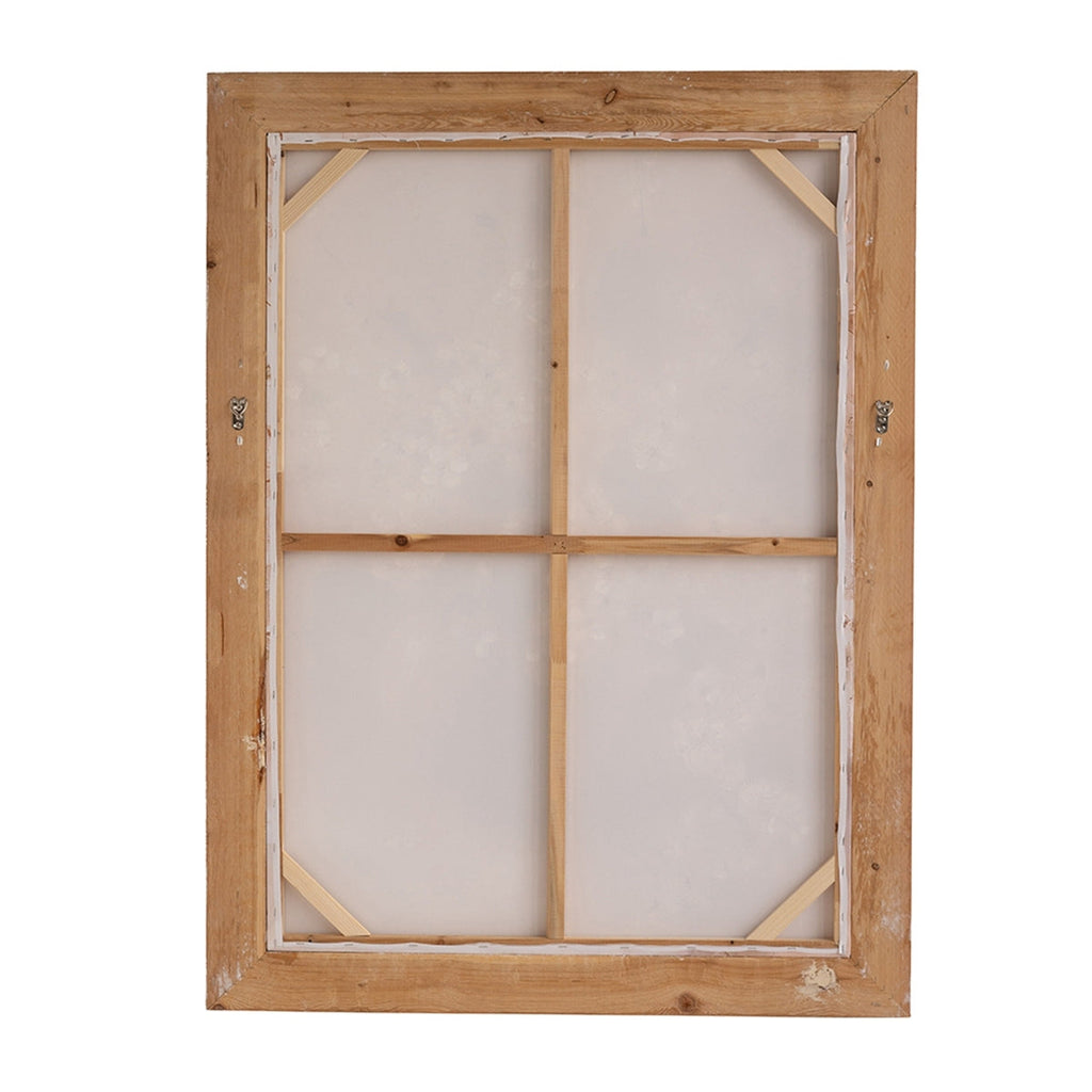 Hand-Painted Still Life Blossom Wall Art with Distressed Fir Wood Frame
