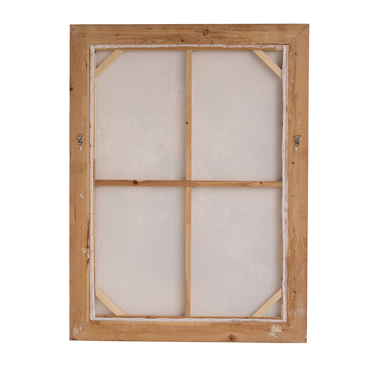 Hand-Painted Still Life Blossom Wall Art with Distressed Fir Wood Frame