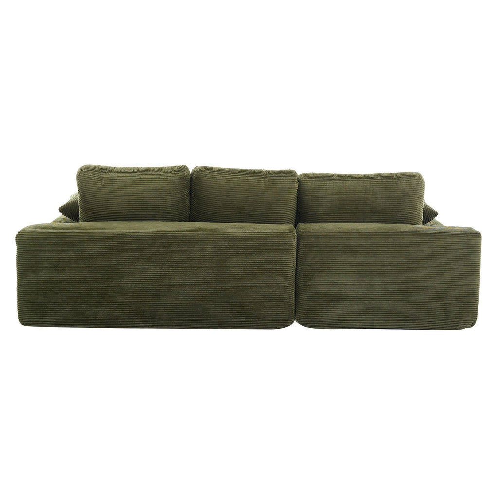 Compressed Sofa With 3 Back Cushions, 2 Throw Pillows