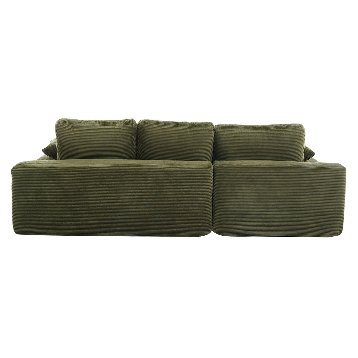 Compressed Sofa With 3 Back Cushions, 2 Throw Pillows
