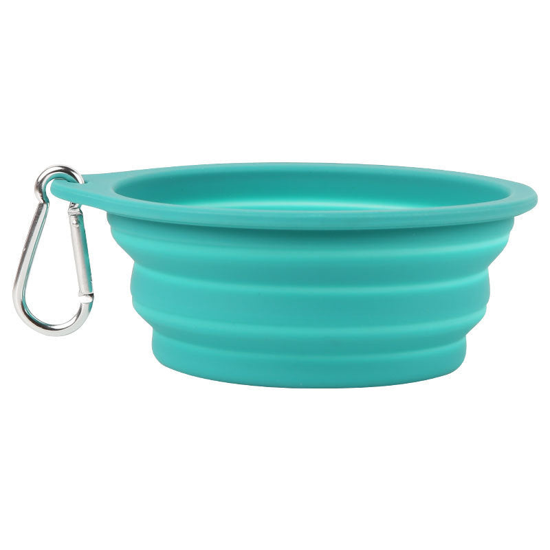 Outdoor Dog Folding Bowl Silicone Pet Bowl Drinking And Eating Dual-purpose Bowl Portable Dog Basin