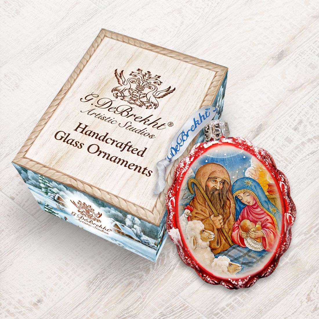 Family Nativity Mercury Glass Ornament by G. DeBrekht - Nativity Holiday Decor - 772072