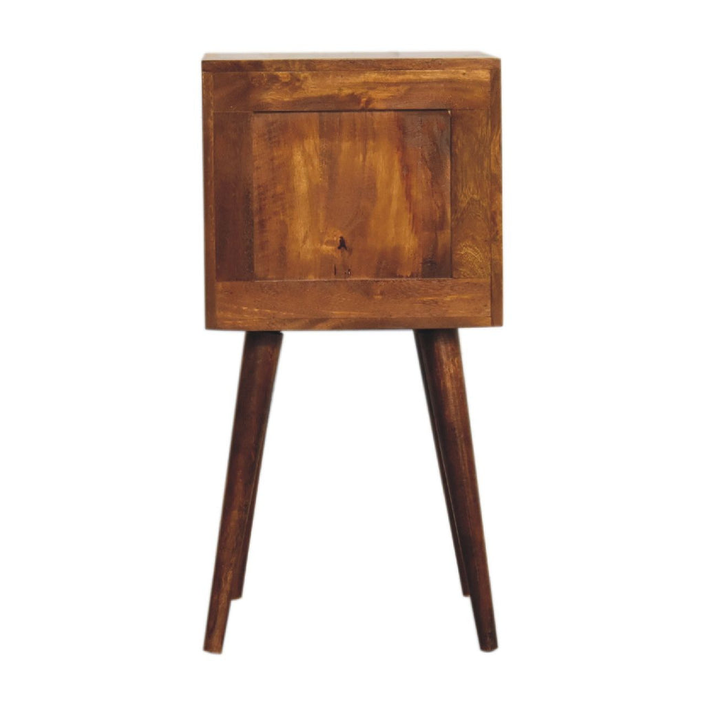 Mini Cube Carved 2 Drawer Nightstand