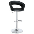 Bar Stool With Seat, 360 Degree Swivel, Height Adjustable Design - Black