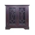 Modern Sideboard With Tempered Glass Doors - Ox Blood Red