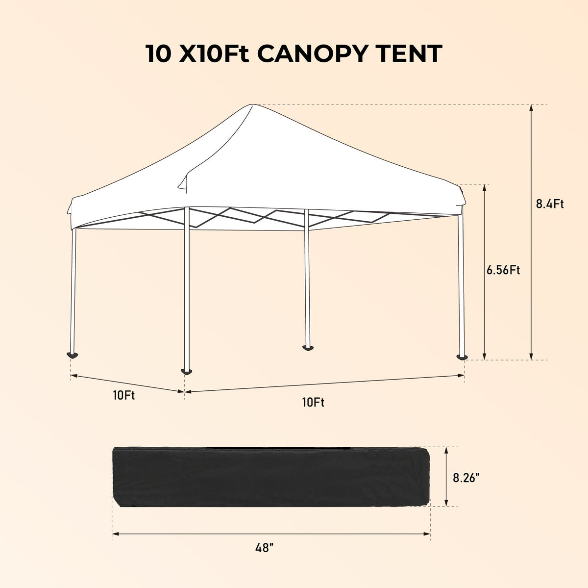 Outdoor 10x10 Ft Pop Up Gazebo Canopy Tent with Removable Sidewalls