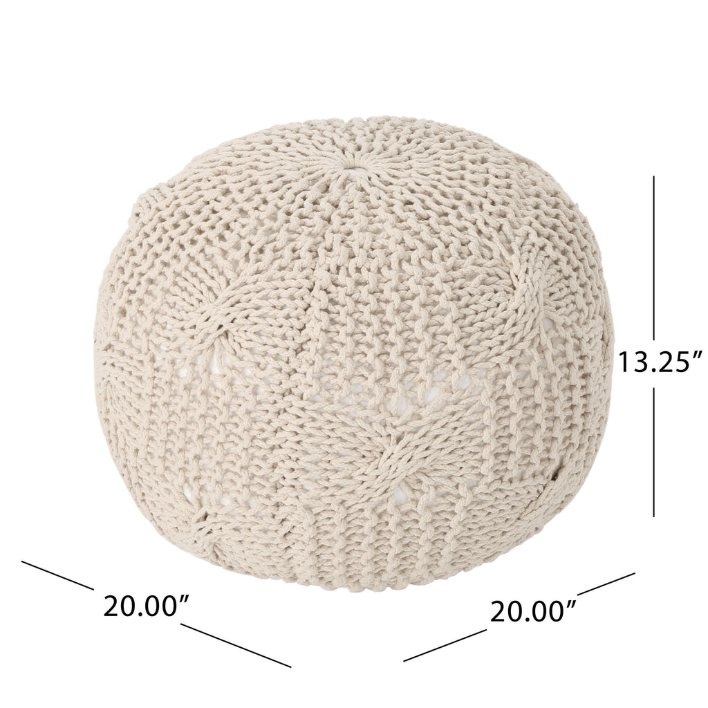 Bordeaux - Knitted Round Pouf