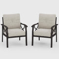 All-Weather Armchairs With Cushions, Modern Sculptural Design (Set of 2)