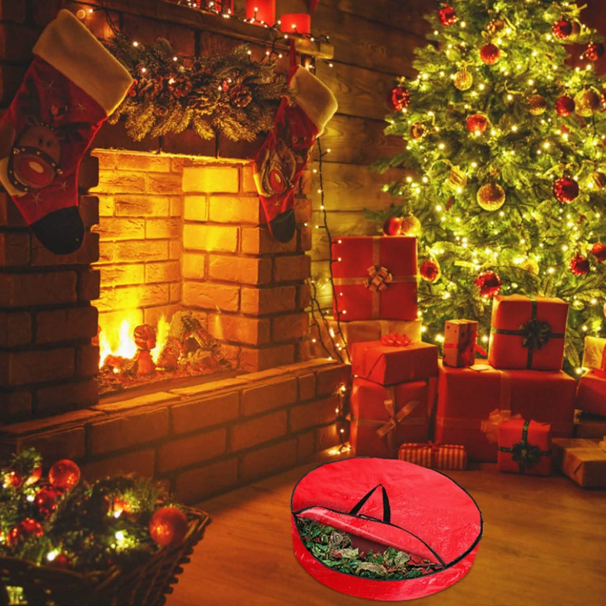2-Pack: 30" Christmas Wreath Storage Bag 88L