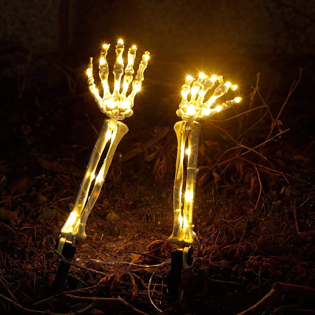 2-Pack: Light Up Skull Arm Stakes