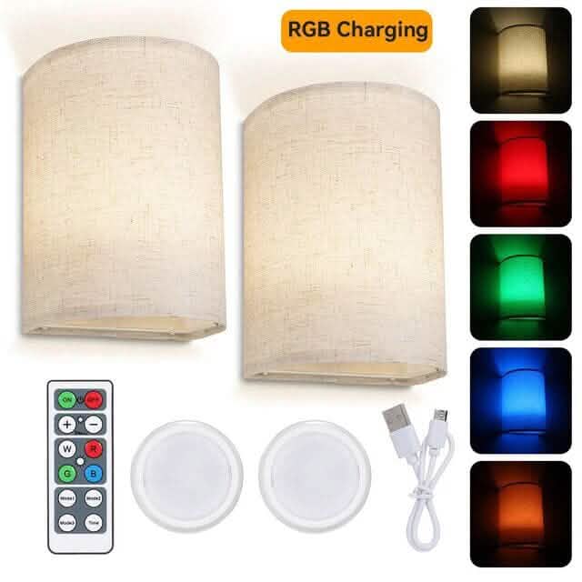 2-Pack: Magnetic Wireless Wall Sconce Lighting