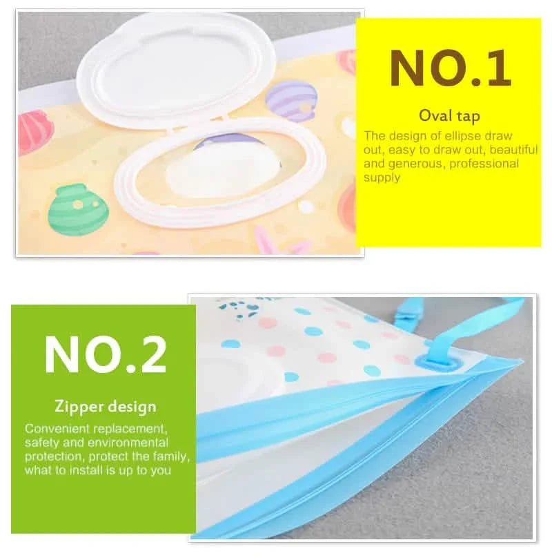 2-Pack: Reusable Wet Wipe Pouch