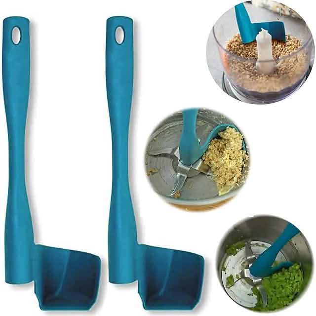 2-Pack: Rotary Scraper Rotating Spatula Scooping Portioning Food Processor