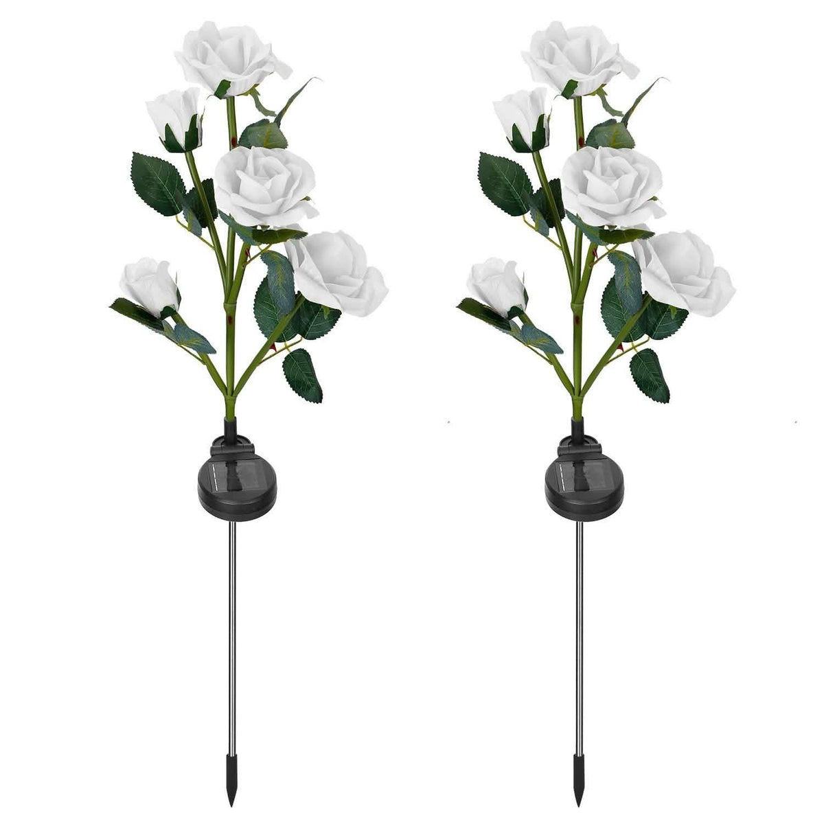 2-Pack: Solar Powered Rose Flower LED Decorative Lamp