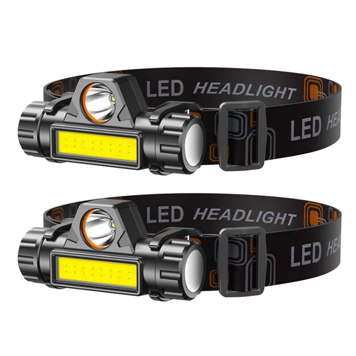 2-Pack: Waterproof Rechargeable Headlamp